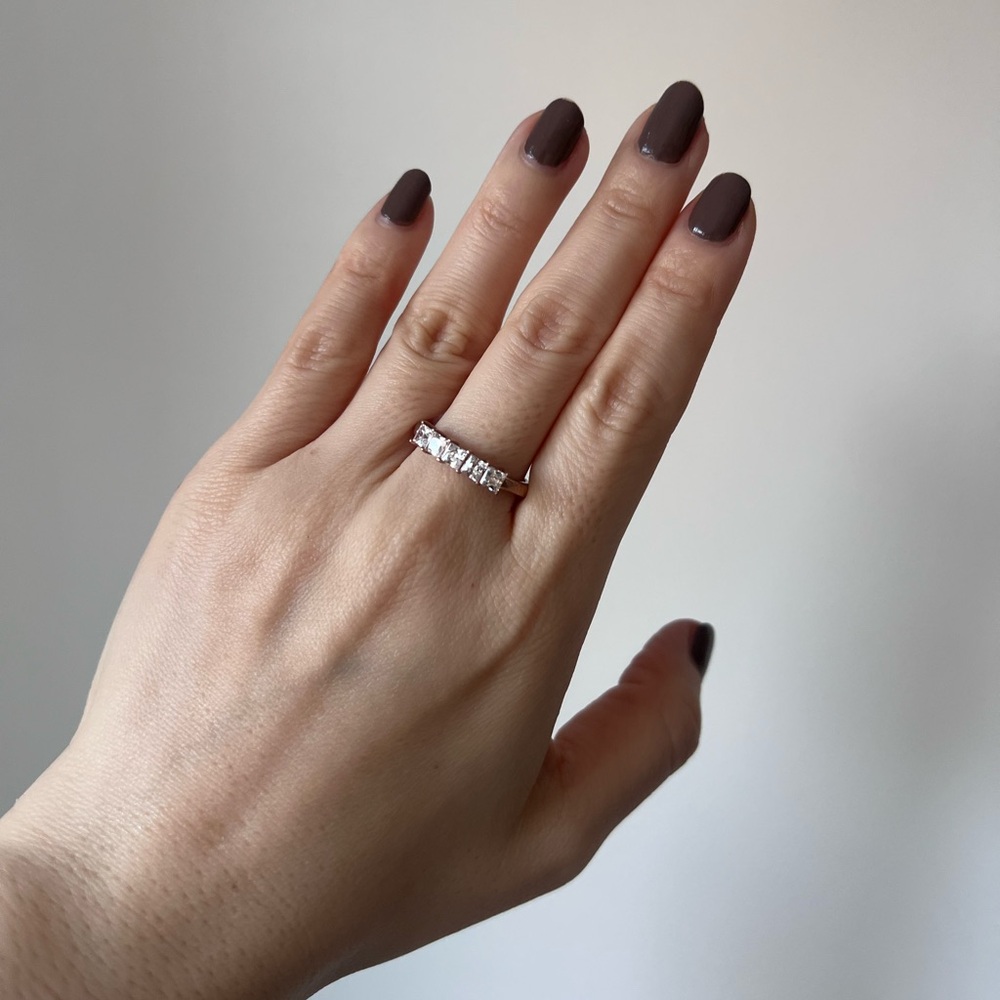 NEW Diamonique 5 Princess Diamond Ring - Picture 3 of 6